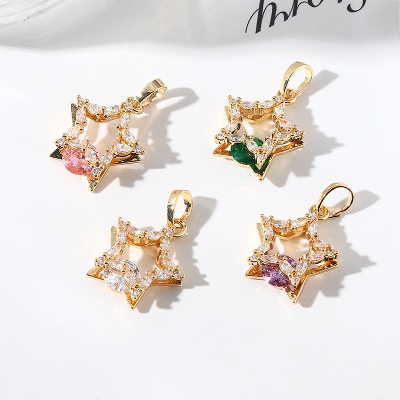 Diamond Stud Earrings - จี้เพชรแฟชั่นใหม่10ชิ้น/ถุงจี้เพทายรูปดาวห้าแฉกเครื่องประดับสร้อยคอแบบทำมือ