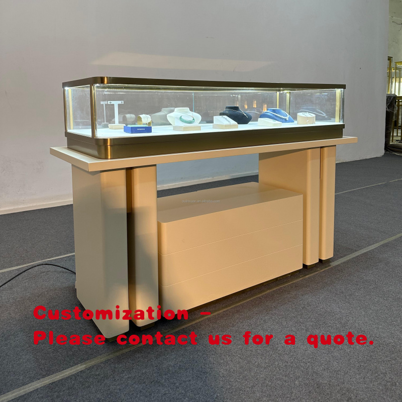 Jewelry And Watches Store - ตู้โชว์นาฬิกาและเครื่องประดับสแตนเลสสตีล โต๊ะโชว์สินค้า ตู้กระจกโลหะ ทันสมัย หรูหรา สำหรับร้านค้าปลีกในห้างสรรพสินค้า