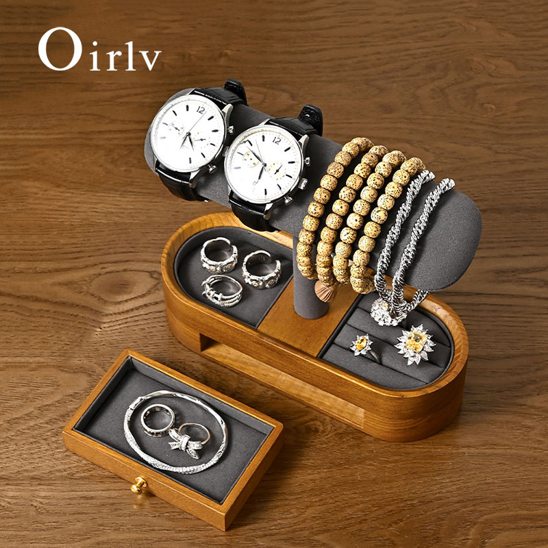 Jewelry Watches & Accessories - Oirlv ไม้เนื้อแข็งนาฬิกาออแกไนเซอร์ชั้นวาง T-bar นาฬิกาผู้ถือออแกไนเซอร์ตู้โชว์สร้อยข้อมือกําไลข้อมือเครื่องประดับยืนแสดงนาฬิกาการจัดเก็บ