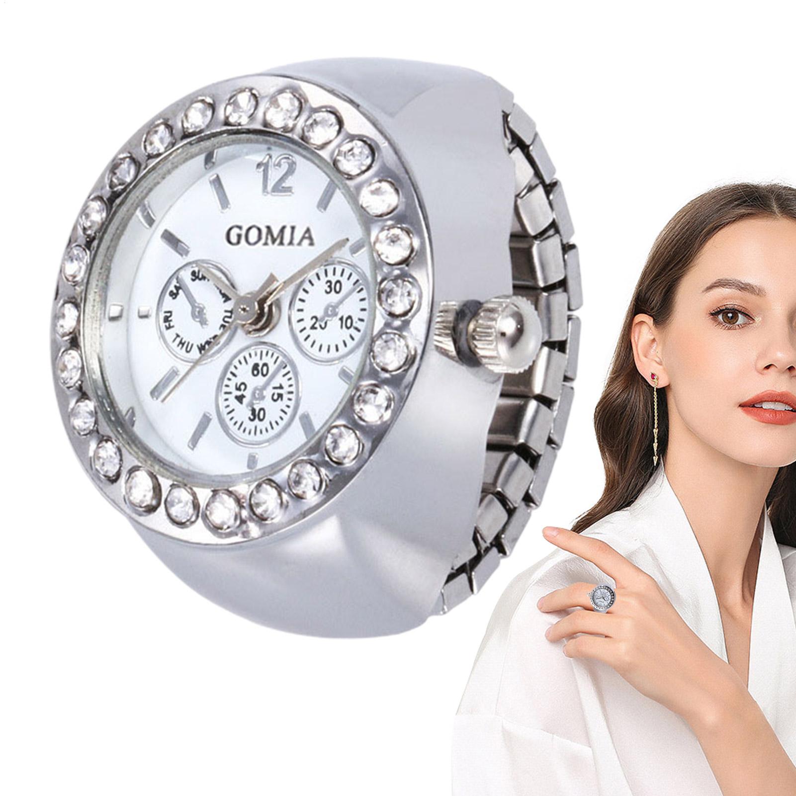 Vintage Jewelry Watches Women - แหวนนาฬิกาสำหรับผู้หญิง แหวนนาฬิกาวินเทจ นาฬิกาควอตซ์แฟชั่น นาฬิกาควอตซ์แบบอนาล็อก แหวนนาฬิกาสำหรับผู้ชายและผู้หญิง เครื่องประดับ