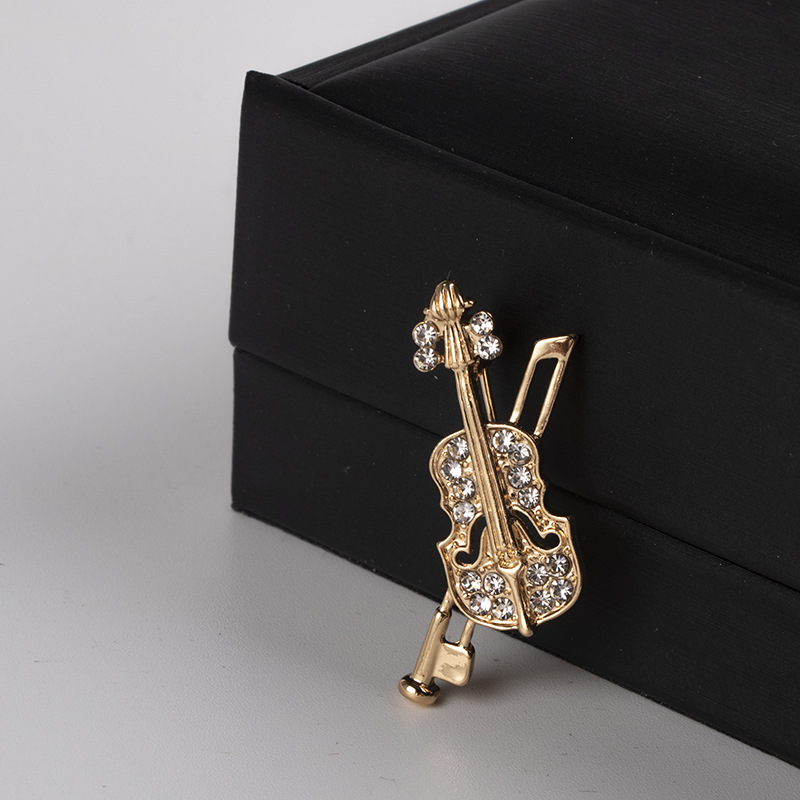 คริสตัลไวโอลินเข็มกลัดเครื่องป - Vintage Brooch Pin บทวิจารณ์และราคา