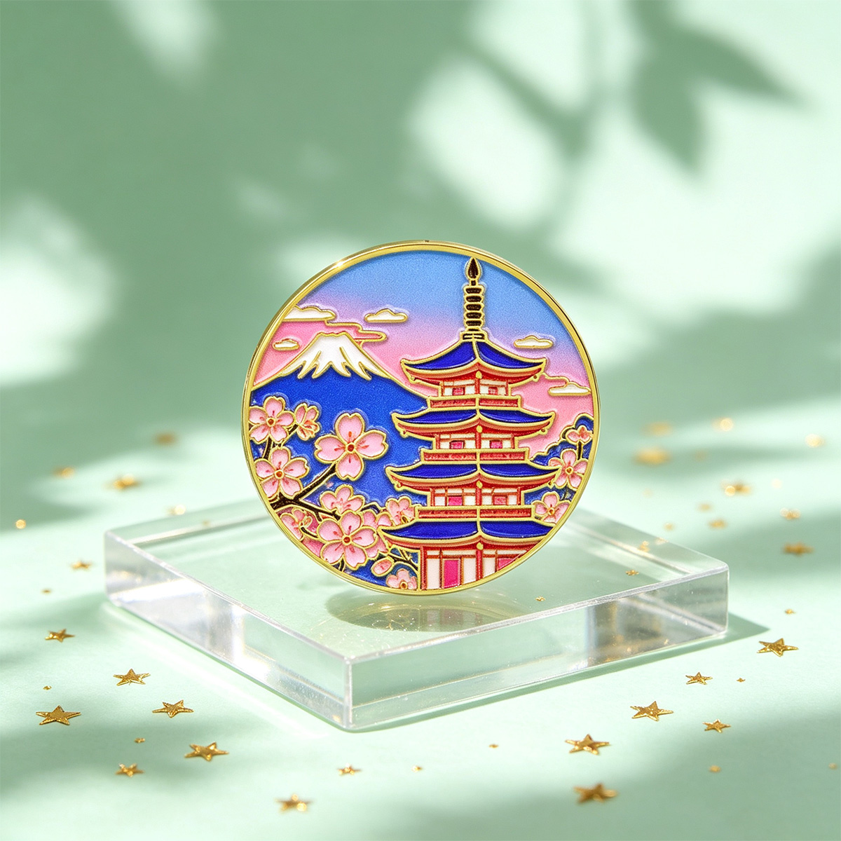 เข็มกลัดเคลือบลายดอกซากุระญี่ป - Vintage Brooch Pin บทวิจารณ์และราคา