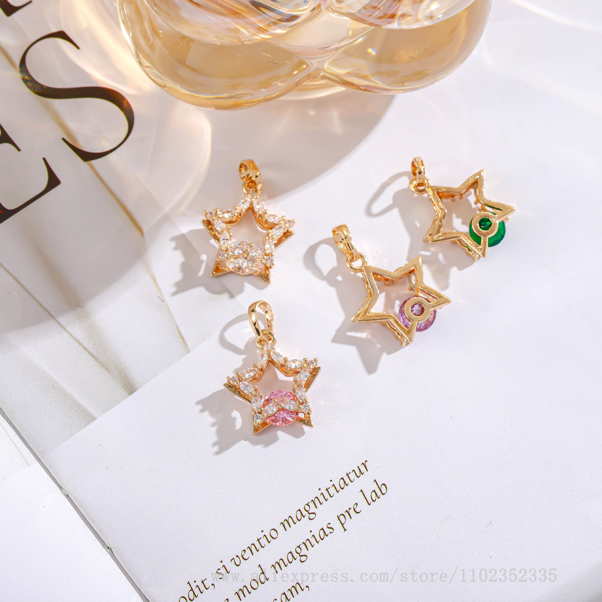 จี้เพชรแฟชั่นใหม่10ชิ้น/ถุงจี้ - Diamond Stud Earrings บทวิจารณ์และราคา