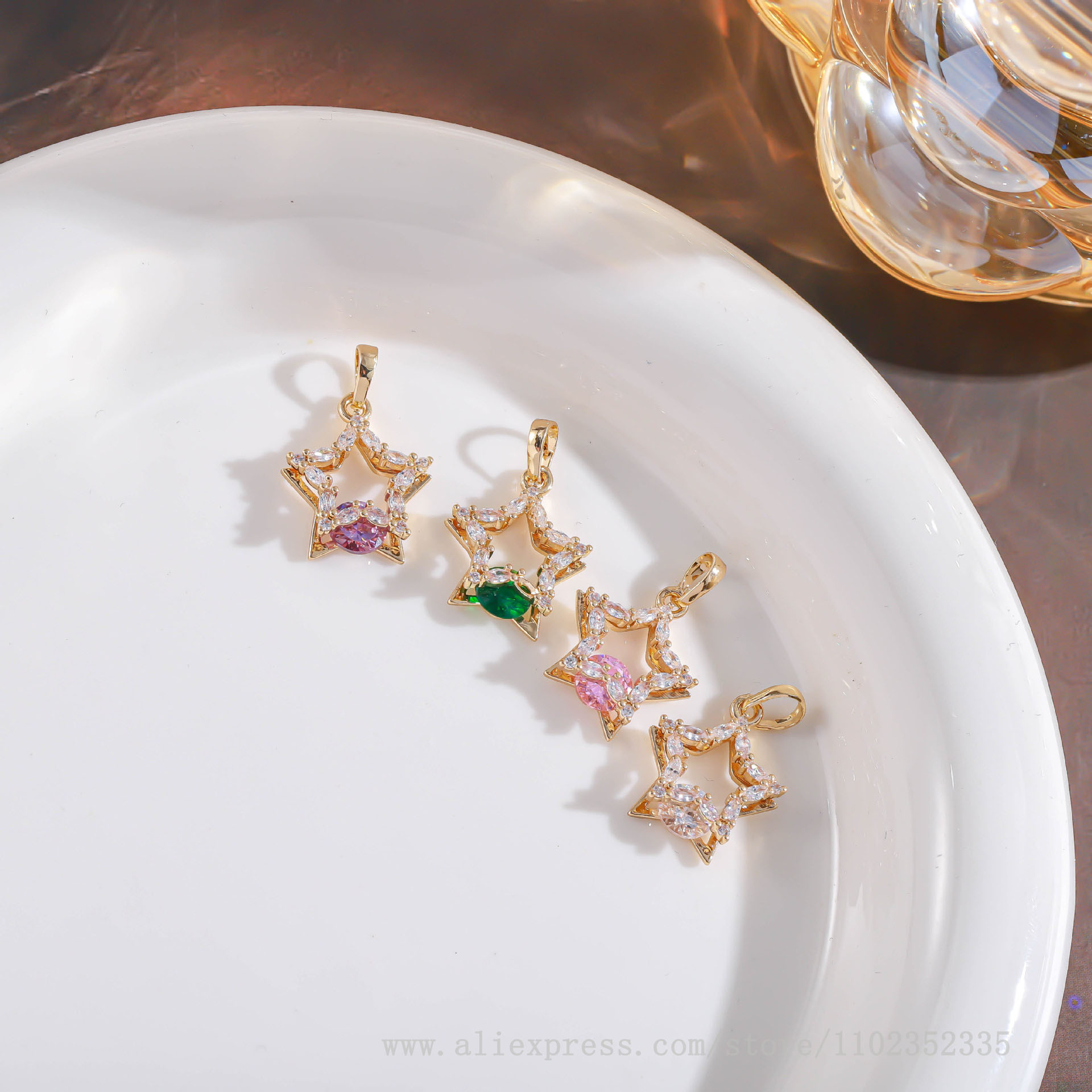 จี้เพชรแฟชั่นใหม่10ชิ้น/ถุงจี้ - Diamond Stud Earrings บทวิจารณ์และราคา