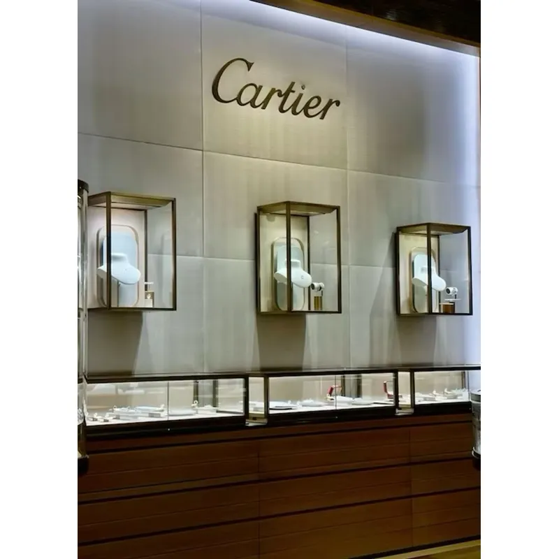 ตู้โชว์ติดผนังสีขาวแบบกำหนดเอง - Jewelry And Watches Store บทวิจารณ์และราคา