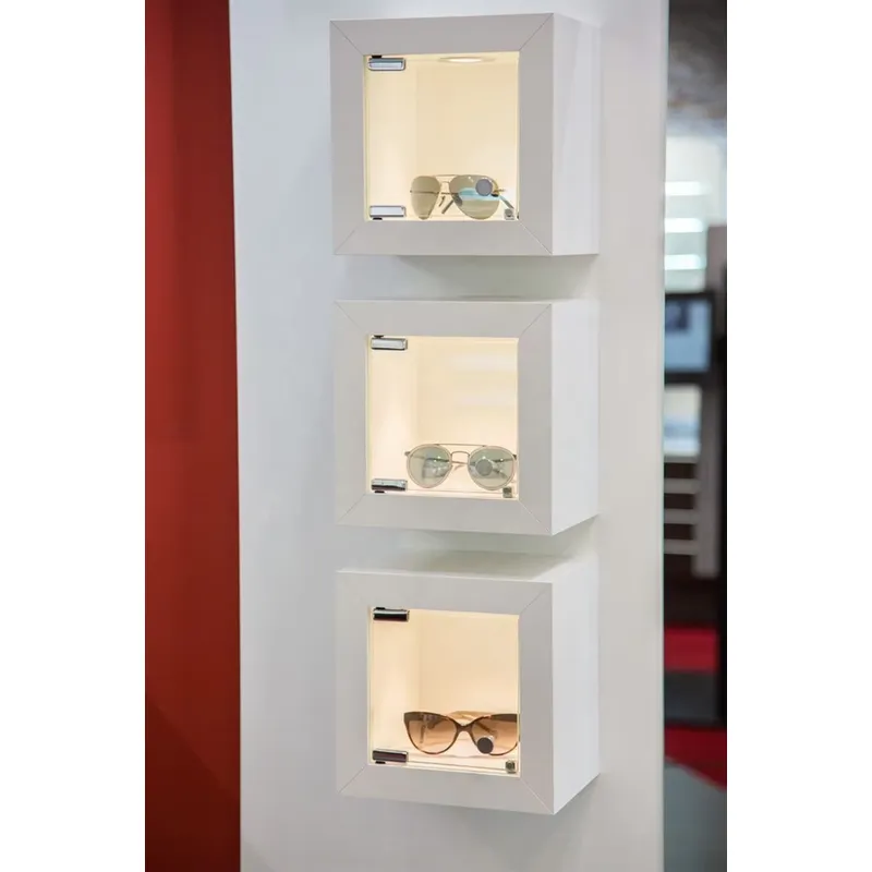 ตู้โชว์ติดผนังสีขาวแบบกำหนดเอง - Jewelry And Watches Store บทวิจารณ์และราคา