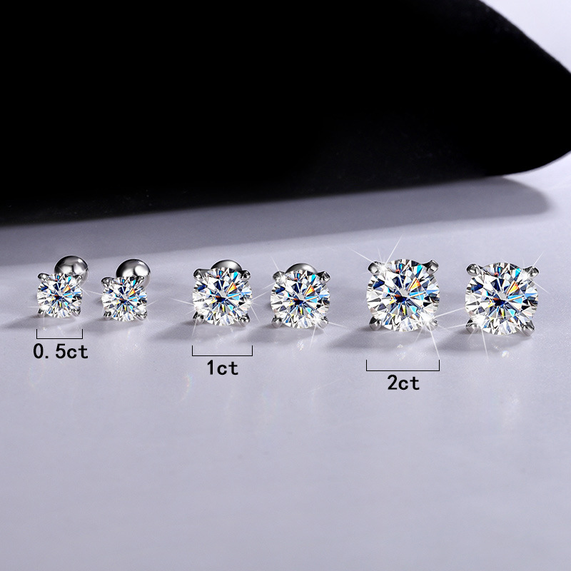 1/2 กะรัต Moissanite ต่างหูสํา - Diamond Stud Earrings บทวิจารณ์และราคา