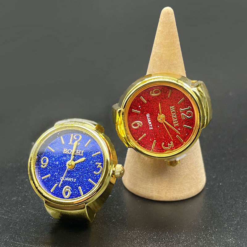 แหวนนาฬิกาแหวนชุบทองแวววาวแหวน - Vintage Jewelry Watches Women บทวิจารณ์และราคา