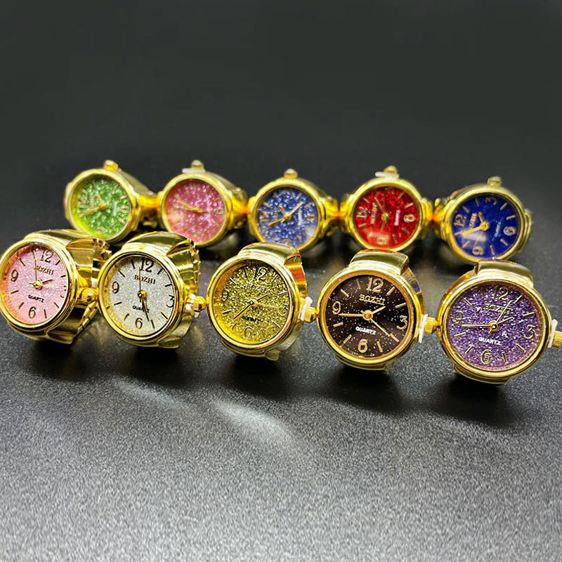 แหวนนาฬิกาแหวนชุบทองแวววาวแหวน - Vintage Jewelry Watches Women บทวิจารณ์และราคา