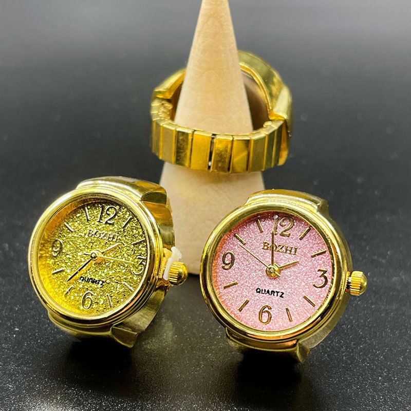 แหวนนาฬิกาแหวนชุบทองแวววาวแหวน - Vintage Jewelry Watches Women บทวิจารณ์และราคา