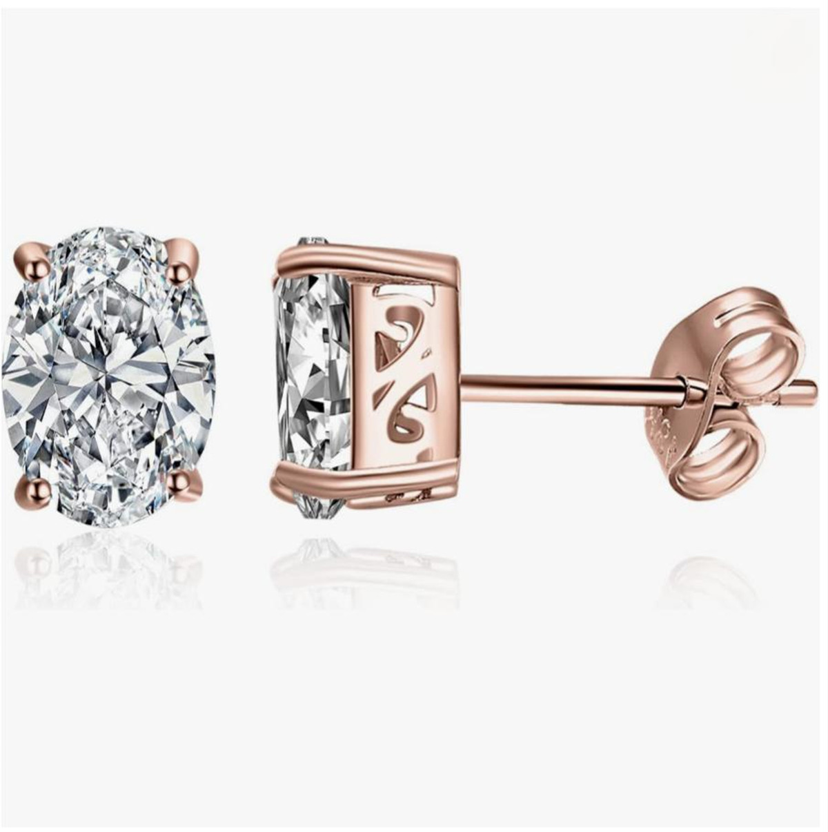 14K gold ทางกายภาพทองจริงห้องป - Diamond Stud Earrings บทวิจารณ์และราคา