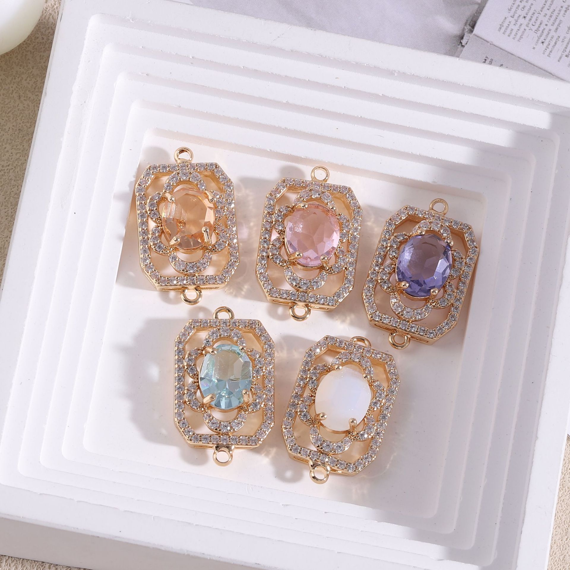 10 ชิ้น/ถุงเพชร studded รูปสี่ - Diamond Stud Earrings บทวิจารณ์และราคา