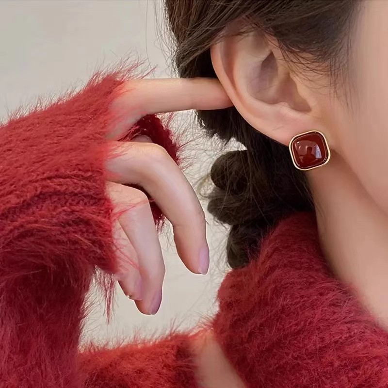 ต่างหูทรงสี่เหลี่ยมเรขาคณิตเคล - Opal Earrings Dangle บทวิจารณ์และราคา
