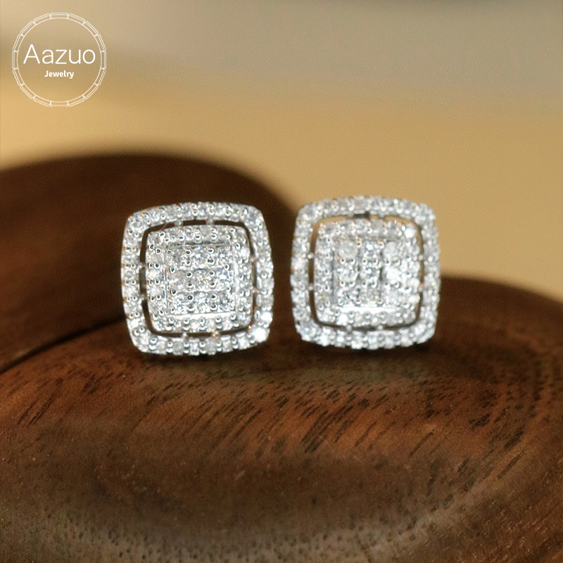 Aazuo Luxury life เครื่องประดั - Diamond Stud Earrings บทวิจารณ์และราคา