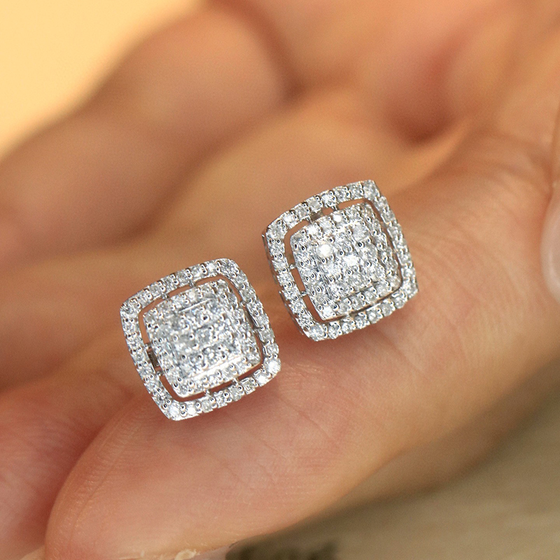Aazuo Luxury life เครื่องประดั - Diamond Stud Earrings บทวิจารณ์และราคา