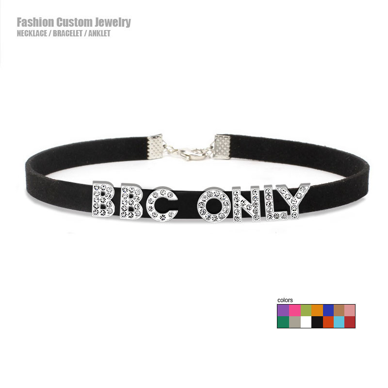 Rhinestone Letter BBC เท่านั้น - Crystal Choker Necklace บทวิจารณ์และราคา