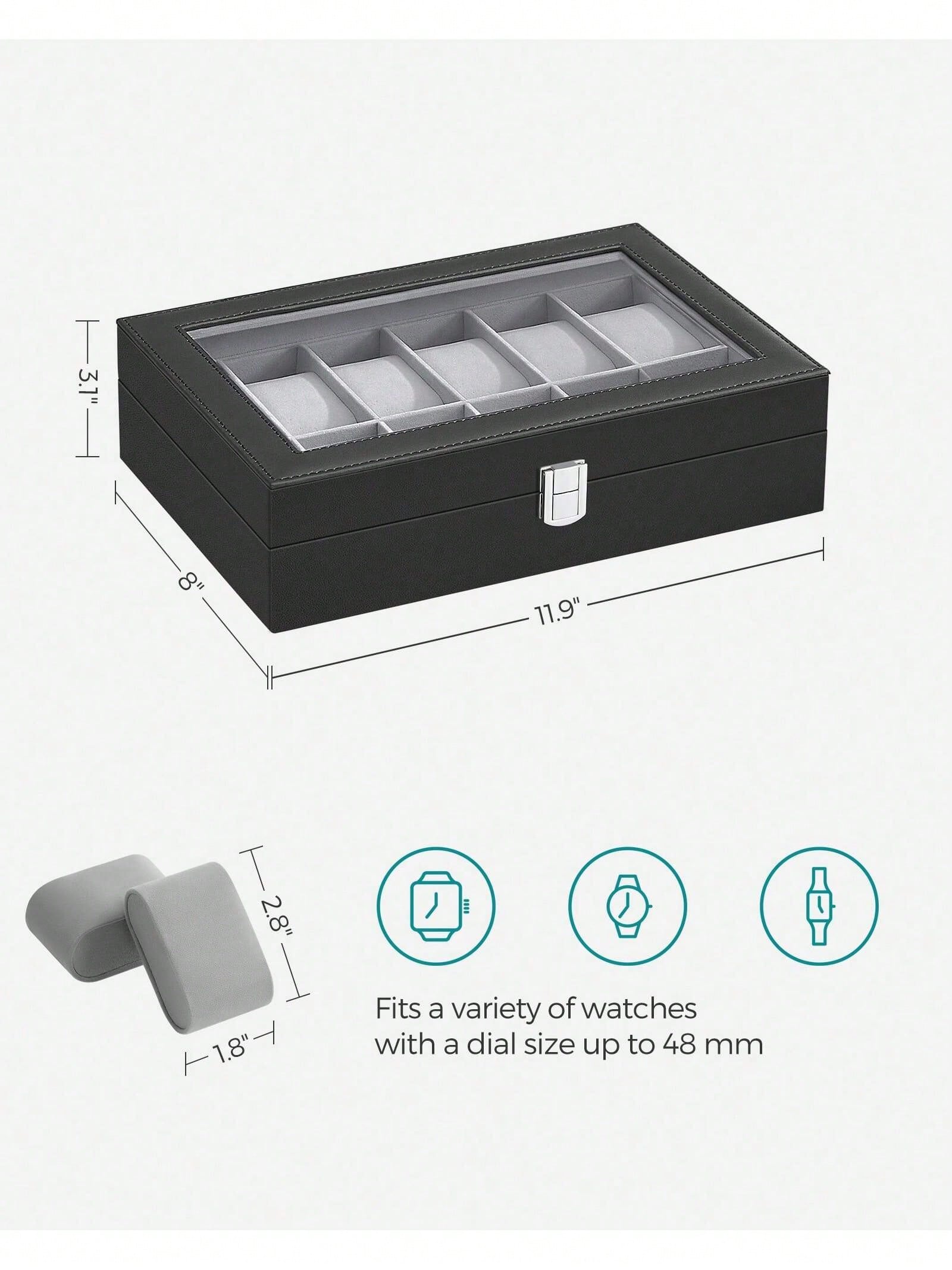 กล่องเก็บนาฬิกาแบบล็อคได้ 12 ช - Jewelry Watches & Accessories บทวิจารณ์และราคา