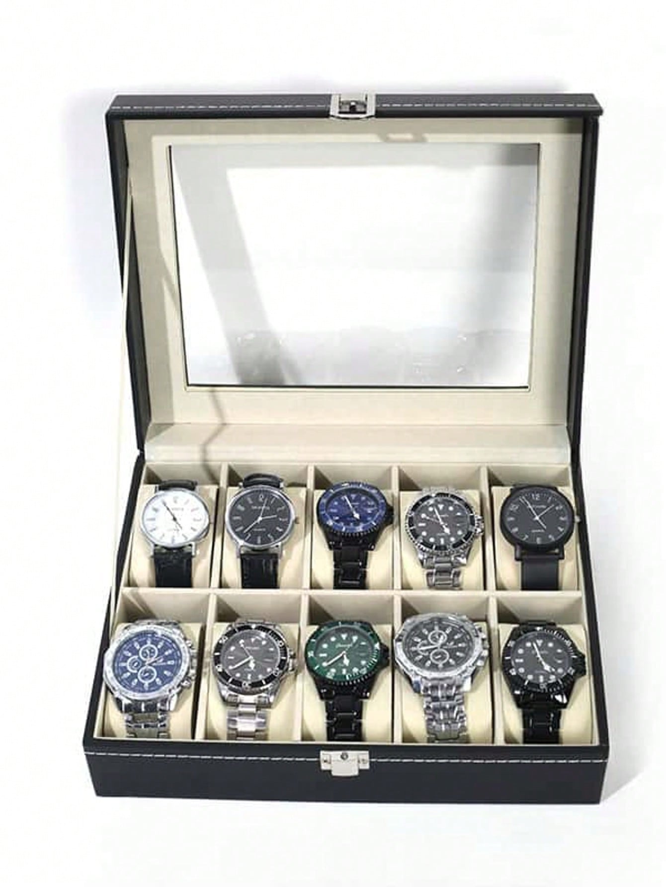 กล่องใส่นาฬิกาหนังพร้อมกุญแจล็ - Jewelry Watches & Accessories บทวิจารณ์และราคา