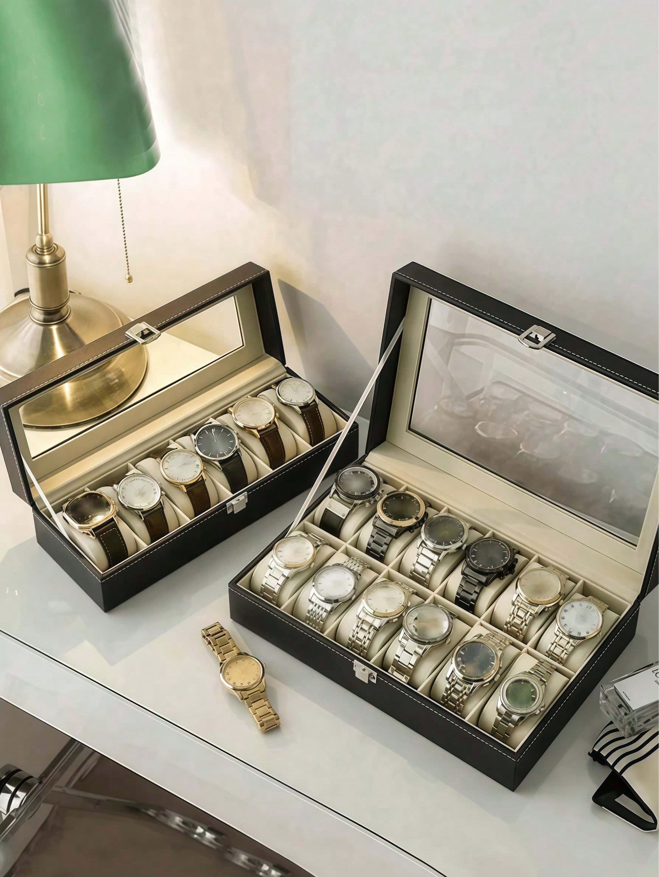 กล่องใส่นาฬิกาหนังพร้อมกุญแจล็ - Jewelry Watches & Accessories บทวิจารณ์และราคา