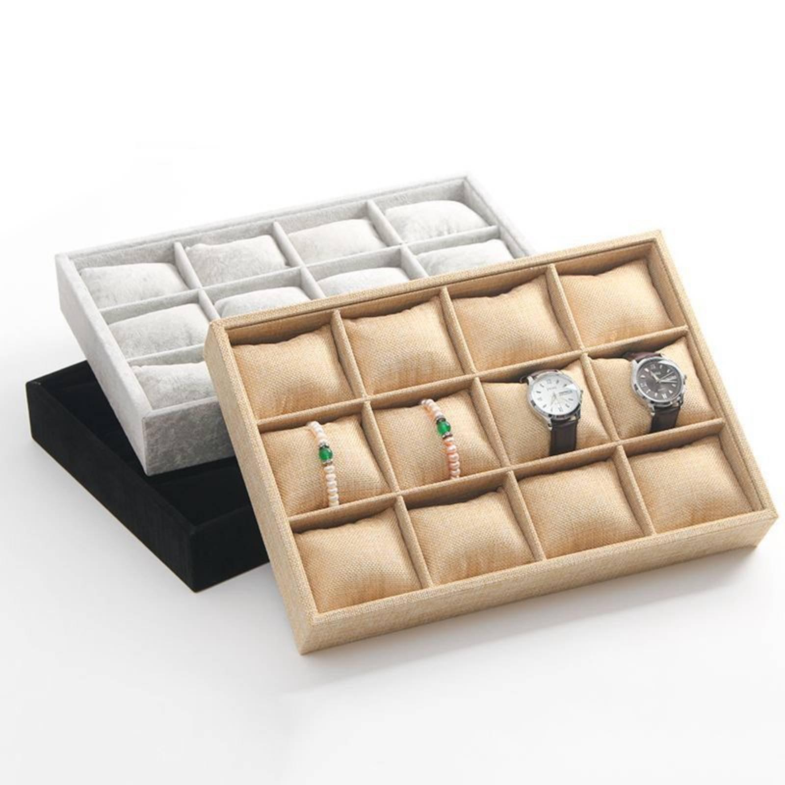 กล่องใส่เครื่องประดับผ้าลินินแ - Jewelry And Watches Store บทวิจารณ์และราคา