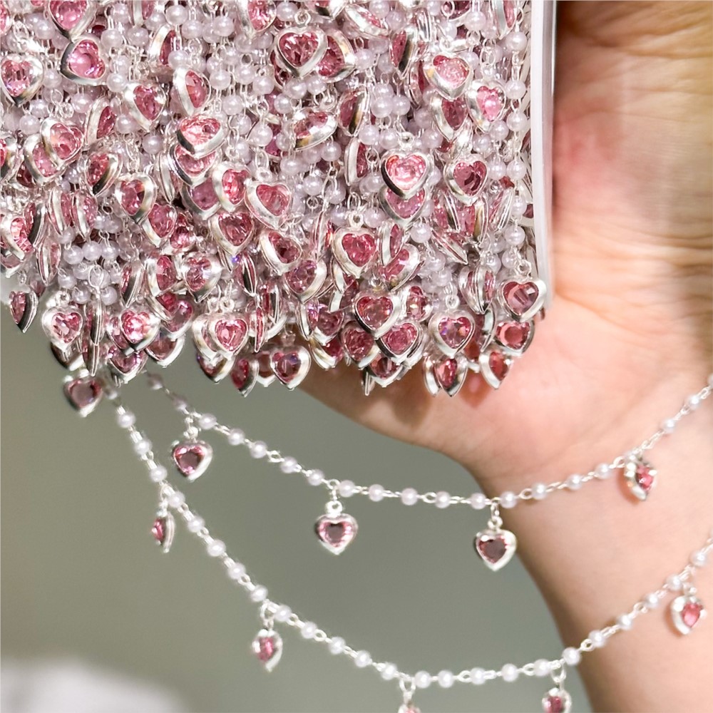 โซ่ทองเหลืองรูปหัวใจคริสตัลสีช - Crystal Choker Necklace บทวิจารณ์และราคา