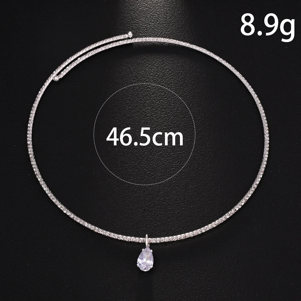 Stonefans Water Drop จี้ Choke - Crystal Choker Necklace บทวิจารณ์และราคา