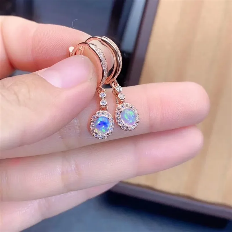 ใหม่ต่างหูโอปอลธรรมชาติ 925 เง - Opal Earrings Dangle บทวิจารณ์และราคา