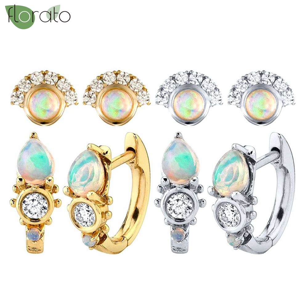 925 เงินสเตอร์ลิงเข็มประณีตขนา - Opal Earrings Dangle บทวิจารณ์และราคา