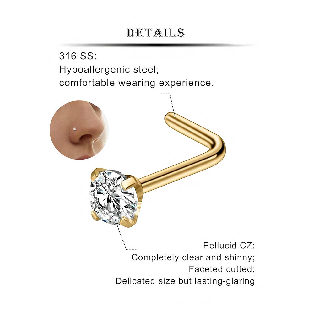 ชุดต่างหูเจาะจมูกแบบตัวแอล 12  - Diamond Stud Earrings บทวิจารณ์และราคา